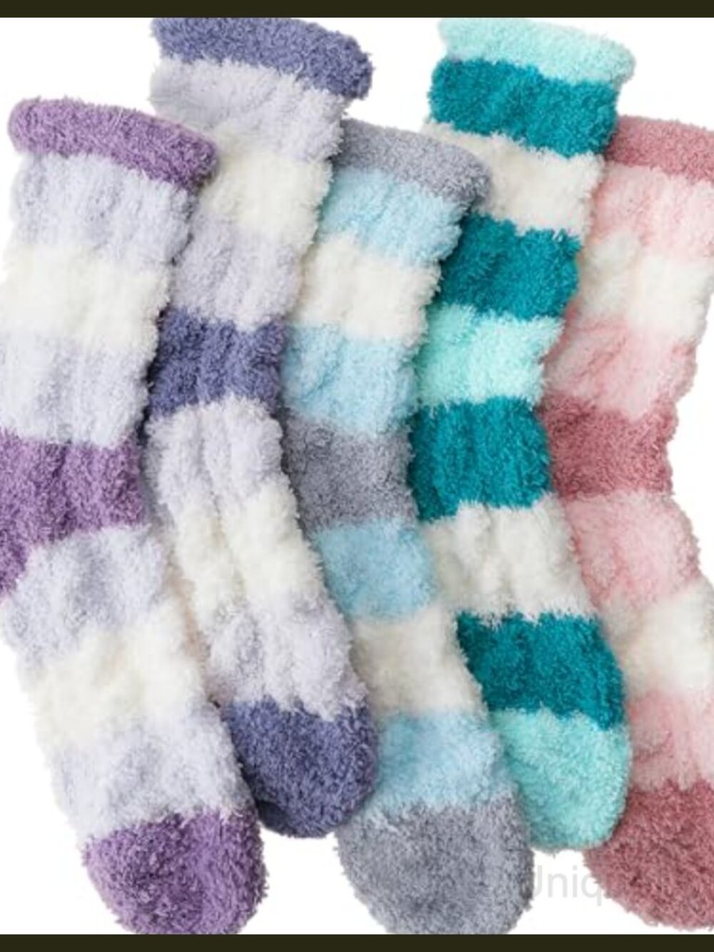 Fuzzy Slipper Socks Polyester Spandex Cozy Winter Warm Crew
